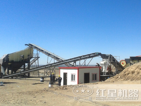 圓錐破生產(chǎn)線安裝、調(diào)試現(xiàn)場