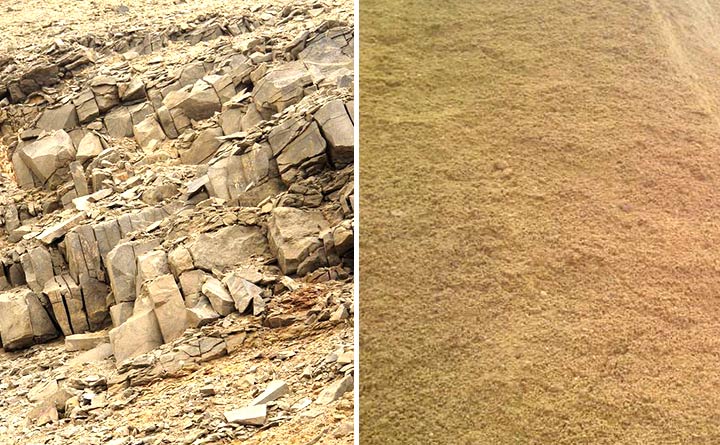 風(fēng)化石制砂前后 風(fēng)化石制砂前后