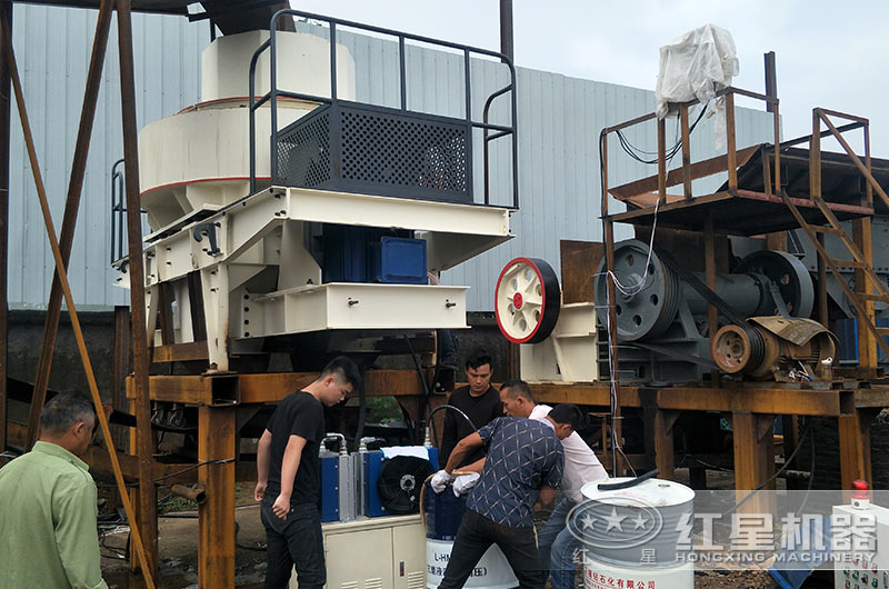 制砂設備安裝、調試現(xiàn)場