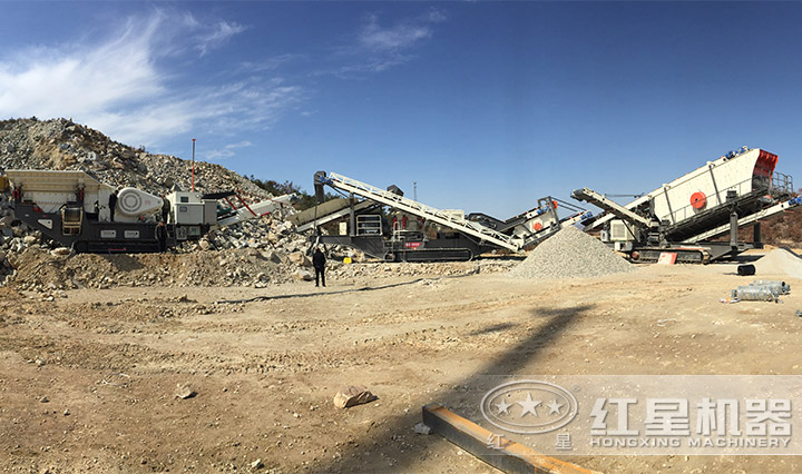 可移動(dòng)碎石機(jī)現(xiàn)場(chǎng) 可移動(dòng)碎石機(jī)現(xiàn)場(chǎng)